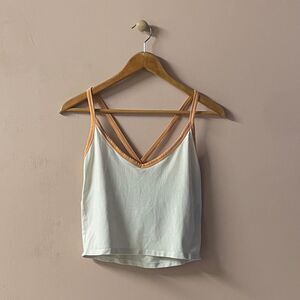 Forever 21 Cream & Light Orange Trimmed Crop Top Size M